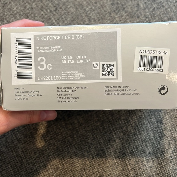 Nike Force 1 Crib Tennis Shoes Size 3 - Picture 2 of 2